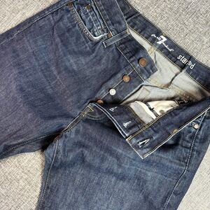 7 For All Mankind Mens Straight Leg Jeans Dark Button Fly 32x28 Made USA